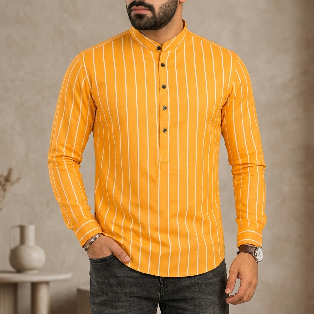 Premium Long Sleeve Striped Katua for Men